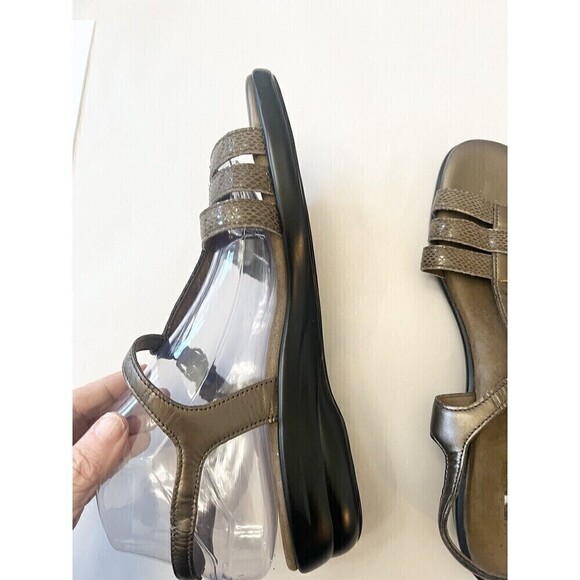 SAS Capri T Strap Sandals Size 10 Leather Classic Comfort Arch Support USA Made - Picture 6 of 10